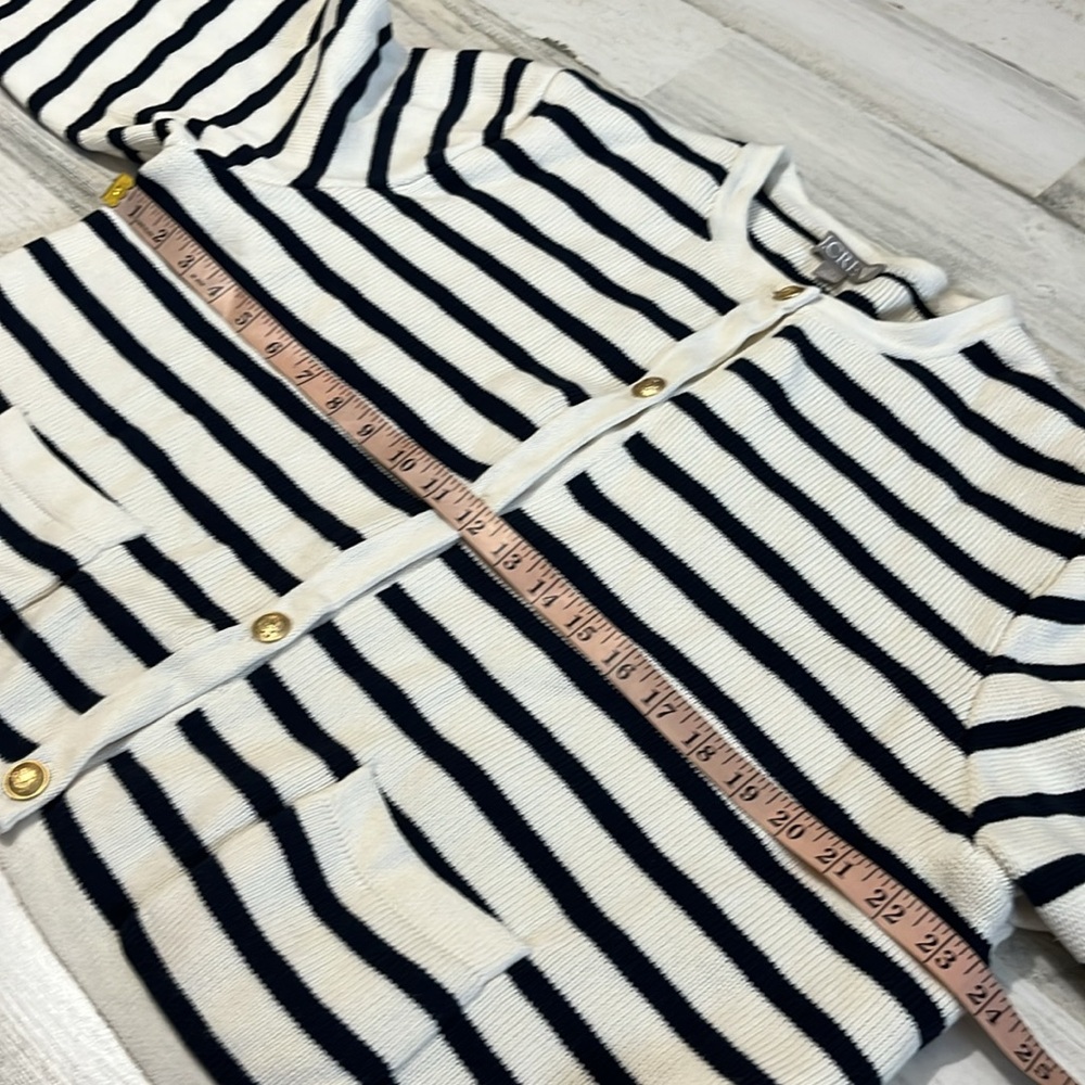 J Crew Striped Cotton Lady Jacket Cardigan Size 2X - Picture 12 of 13